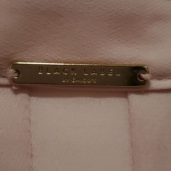 Chico's Black Label Button Up Pleated Tunic Blouse in Baby Pink - Picture 4 of 15